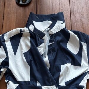 Stylish Women's Navy and White Dress